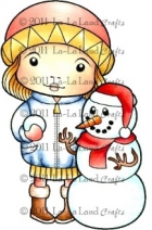 Marci with Snowman image